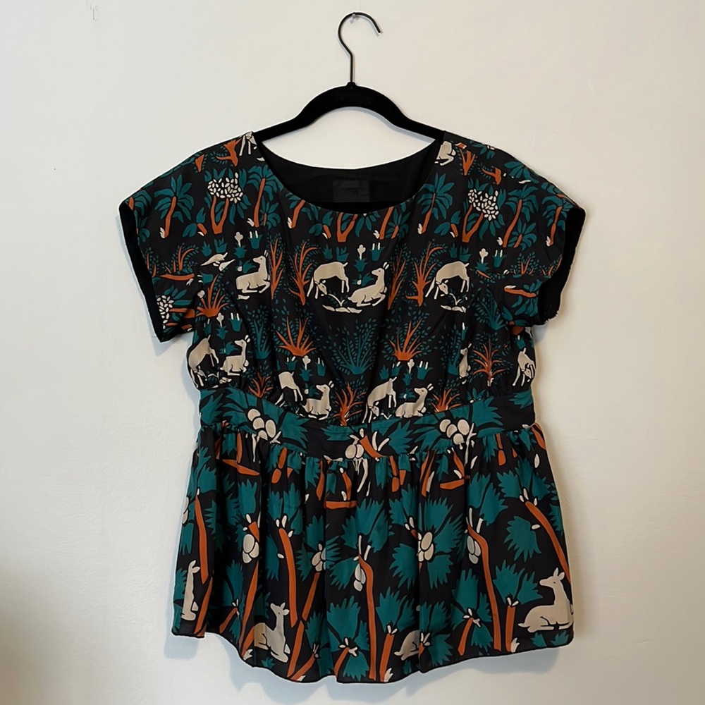 Woodsy Patterned Anna Sui Blouse!